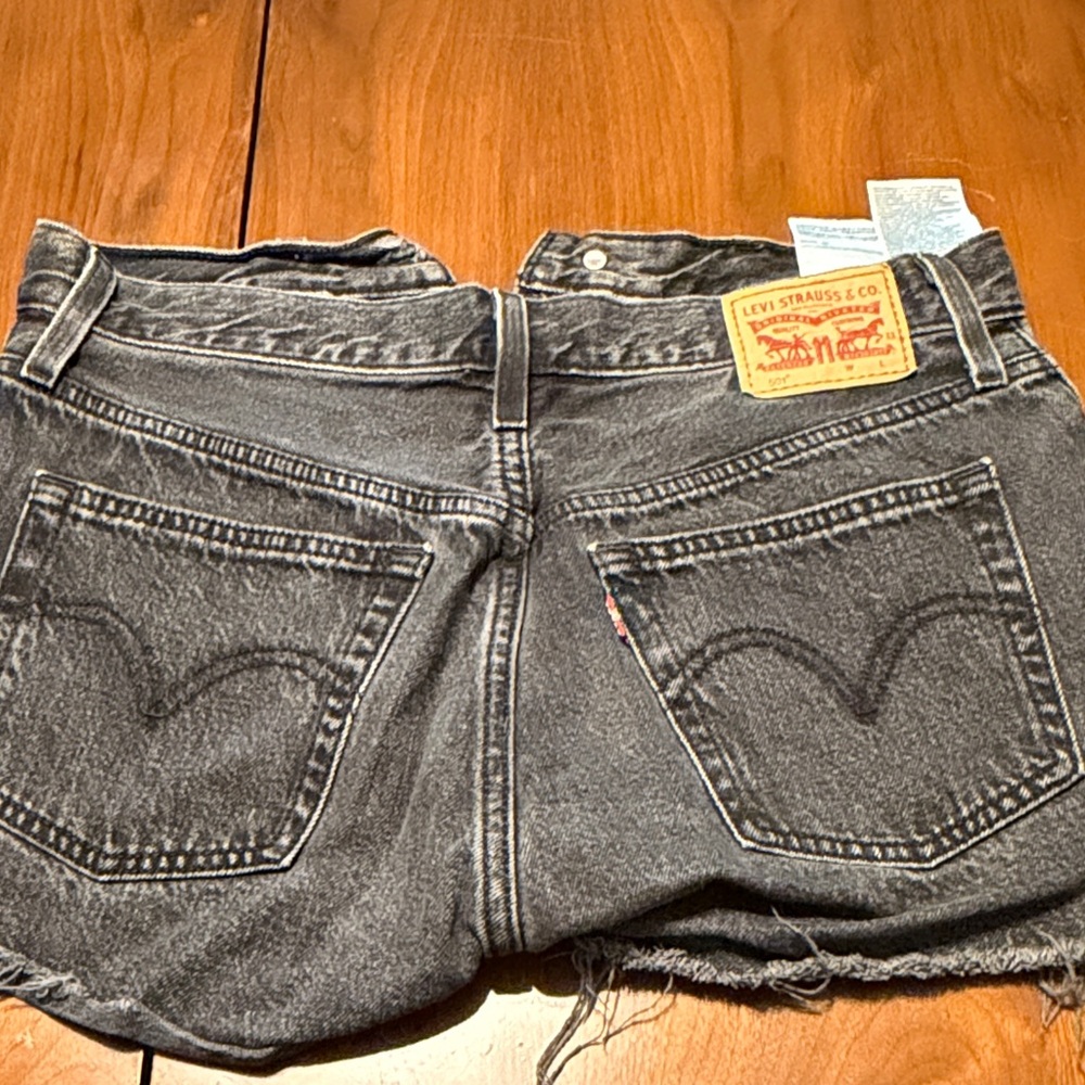 Levi's Charcoal Denim Cutoff Shorts w27